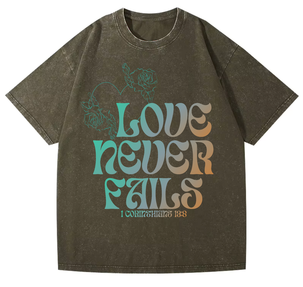 Love Pure Cotton Acid Washed Adult Unisex T Shirt