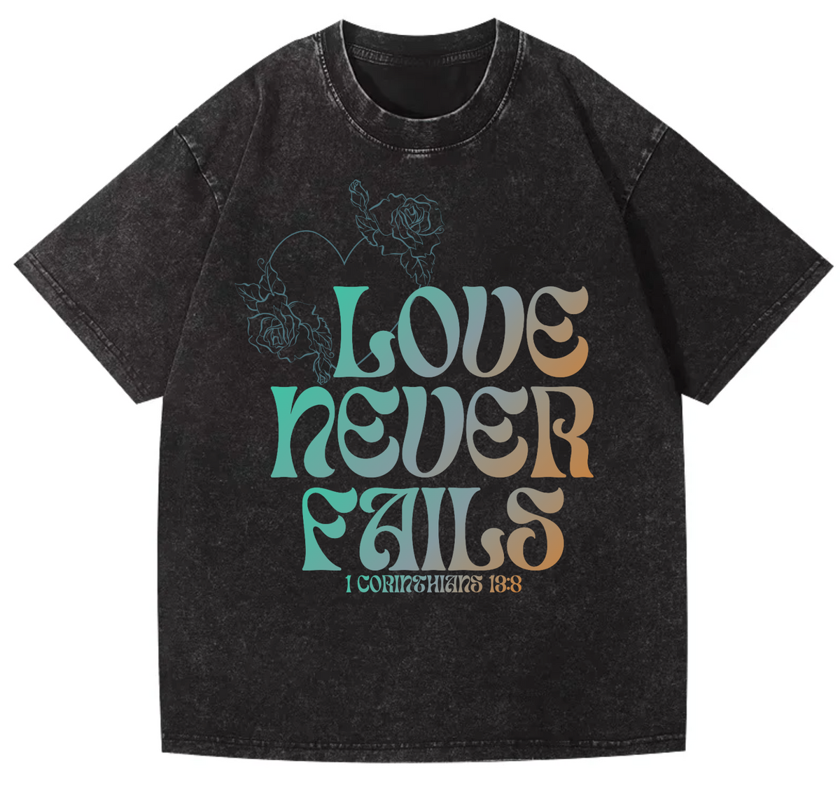 Love Pure Cotton Acid Washed Adult Unisex T Shirt